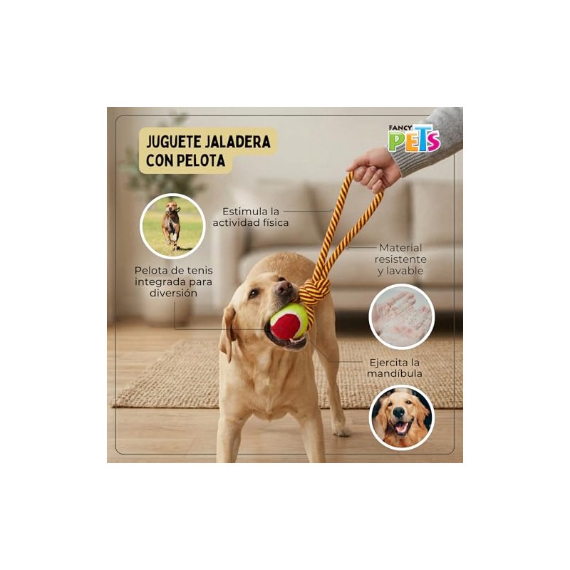 Fancy Pets Juguete Jaladera con Pelota para Perro Mediano de