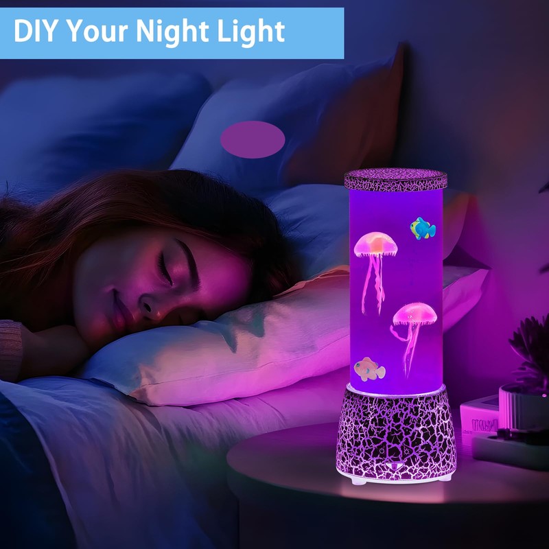 2 Pack Jellyfish Lamp, 16 Colors LED Night Light with