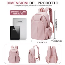 WEPOET School Backpack Teenager Girls Boys School Bag Men Backpack Unisex Women's School, A5 Pink