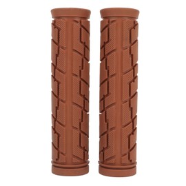 Hominas 1 Pair Bicycle Handlebar Grips Brown Rubber Mountain Bike Grips Ergonomic Comfortable Bicycle Grips for 22mm Folding Bikes
