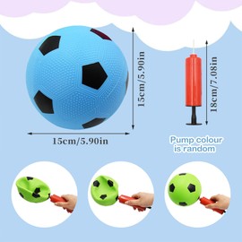 Coriver 3 Pack Mini Football, 15cm Inflatable Small Soccer Ball, 3 Colours Soccer Ball with 1 Pump, Summer Pool Beach Ball, Outdoor Indoor Sports Game for Kids Adults Training Play