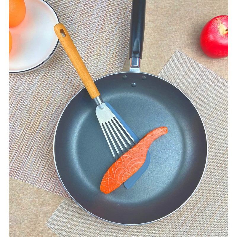 KLAQQED Fish Spatula Set for Nonstick Cookware Flexible Metal Fish