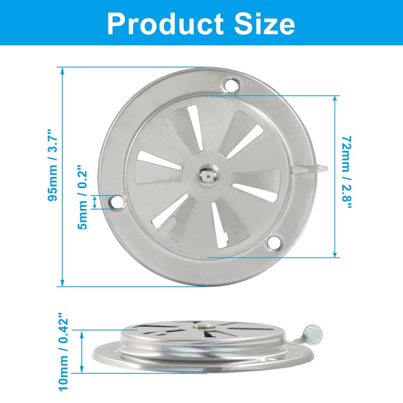 Unlorspy 2Pcs BBQ Smoker Air Vent, BBQ Smokestack Damper Smoker