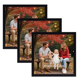 Vasemouh Bilderrahmen 20x20cm 3er-Set, Schwarze Bilderrahmen für Wand- und Tischaufstellung - Ideal für Familienfotos, Kunstwerke und Erinnerungen - Perfekte Dekoration für Zuhause