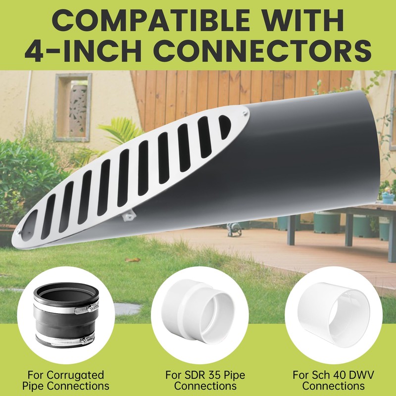 4" Angled Drain Grating Yard Drain, french drain for Sump