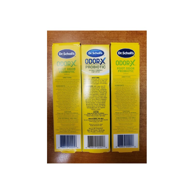 3 Pack: Dr. Scholl's Probiotic Foot Spray 4oz Odor Control