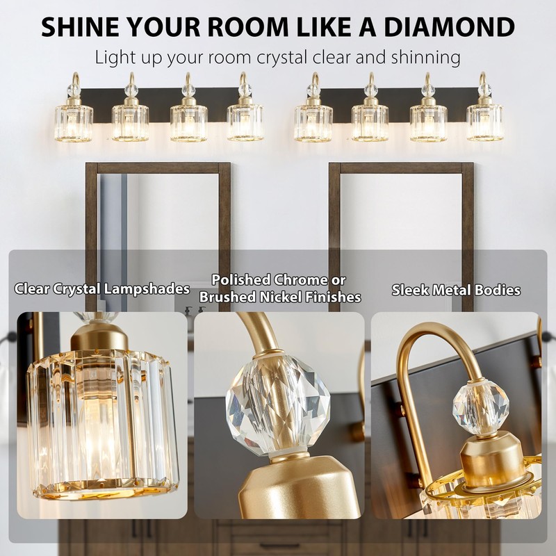Bathroom Vanity Light Fixtures Over Mirror - Makeup Lighting Black
