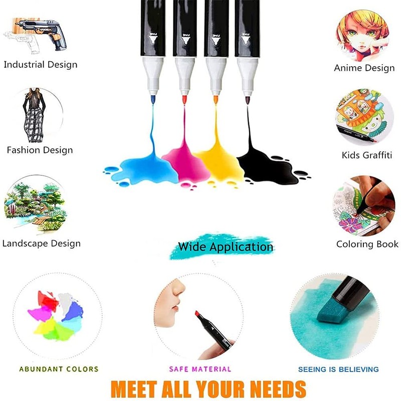 Sageware Art Pen with Double Sided Coloured Chisel and Pointed