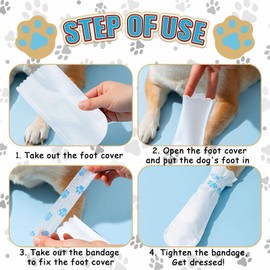 Hikiwin 40Pcs Disposable Dog Boots for Paw Protection, Pet Booties Waterproof and Breathable with Adjustable Bandage, Pet Feet Covers, Paw Protectors for Outdoor and Indoor Walking, L
