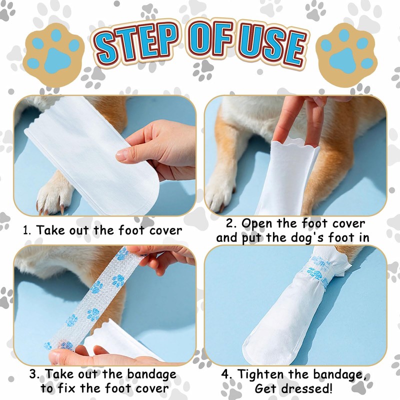 Hikiwin 40Pcs Disposable Dog Boots for Paw Protection, Pet Booties