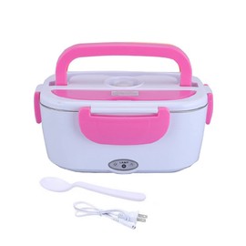 Electric Lunch Box, Portable Food Warmer and Heater Lunch Box for Home Kitchen Travel with Spoon, Liner, Dish Box, Pink 110V US Plug