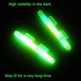 QualyQualy Clip-On Fishing Glow Sticks for Pole, Fishing Lights for Rods, Fishing Pole Light Sticks Bulk Kit Fishing Rod Tip Lights for Night Fishing20pcs/100pcs (10Packs-M（2.0-2.6mm)