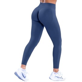 TRYTO Impact Leggings Hidden Scrunch Sports Seamless Yoga Pants Women Workout Fitness Gym Outdoor Legging Slate Grey, Small