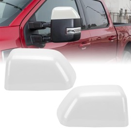 Top Half Tow Mirror Caps Cover Trim Compatible with 2017-2024 Ford F250 F350 F450 F550 Super Duty 2 Pcs Directly Replacement (Bright White)