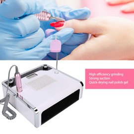 Multifunctional Nail Drill Machine, 108W UV LED Nail Dryer Lamp with Nail Drill Head, Professional Nail Dust Collector LED Nail Lamp Manicure for Beauty Salon Home
