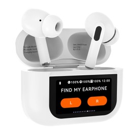 KHOXRMW ANC Noise Cancelling Earbuds True Wireless Bluetooth 5.4 with LED Touch Screen Deep Bass Stereo Gaming Ear Buds with Mic in Ear Headphones Earphones for Android iOS Phones Pad Tablet Laptop