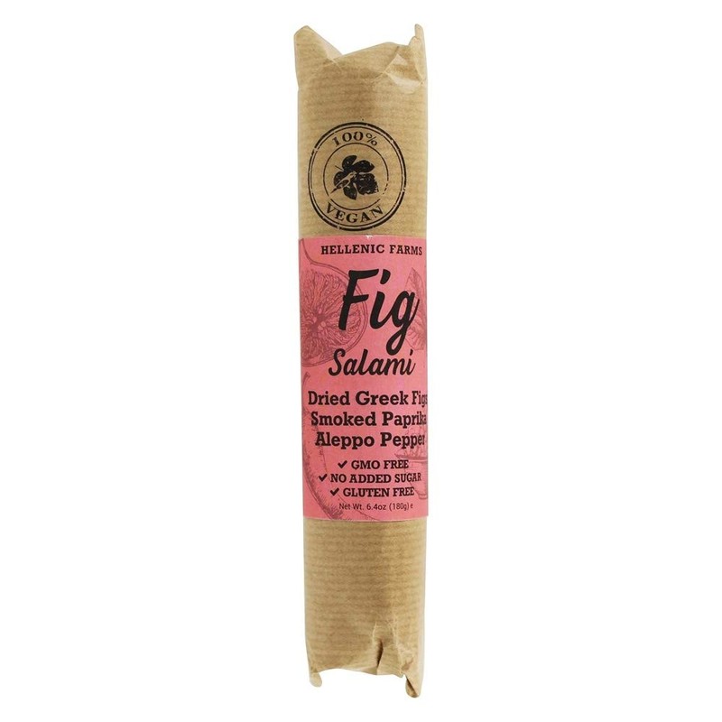 Hellenic Farms Vegan Smoked Paprika Aleppo Pepper Fig Salami, 6.4oz,