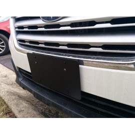 Front Metal License Plate Mounting Bracket for Subaru (Outback Legacy Impreza WRX STi Forester Tribeca XV Crosstrek BRZ Ascent) 2007–2025–Set with 2 Long Screws + 4 Short Screws Tag Holder Adapter Kit