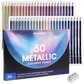 LBW 50 Metallic Colored Pencils Set Metallic Pastel Pencils for Adults Coloring Kids Beginners Artists