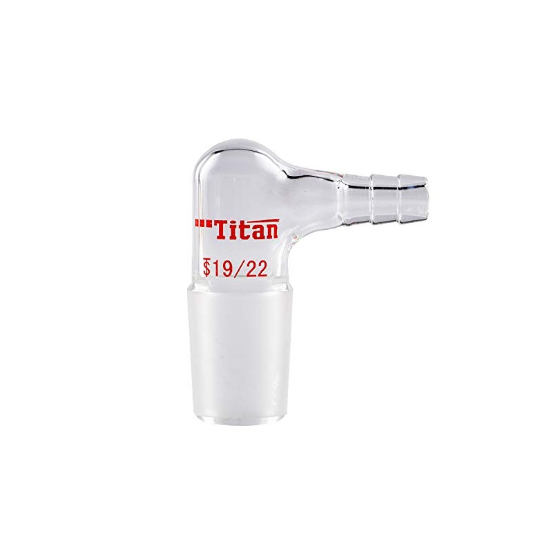 Adamas-Beta Glass 90 Degree Vacuum/Gas Adapter, Borosilicate Glass Bent Inlet