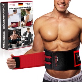 Vigo Sports Back Brace, Machine-Washable - Anti-Sweat Kidney Belt for Effective Back Stabilisation - Back Support Belt for Men and Women - Warming Lumbar Support Belt, black, l