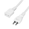 EXHEART EXE-10015 Short Extension Cord 0.15m White Tracking Resistant Insulation