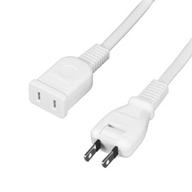 EXHEART EXE-10015 Short Extension Cord 0.15m White Tracking Resistant Insulation Cover Swing Plug