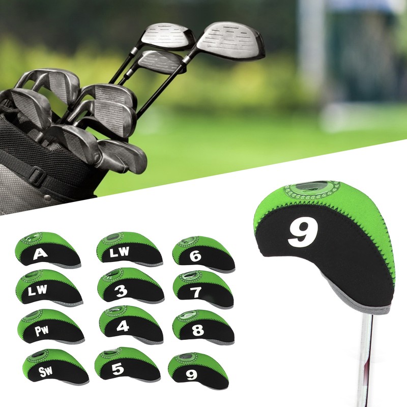 12 PCS Golf Club Head Covers Golf Iron Pole Number