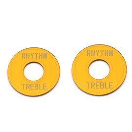 ROZILO Gold 2Pcs Guitar Switch Ring Aluminum Toggle Switch Plate Rhythm Treble Washer Ring for Electric Guitar