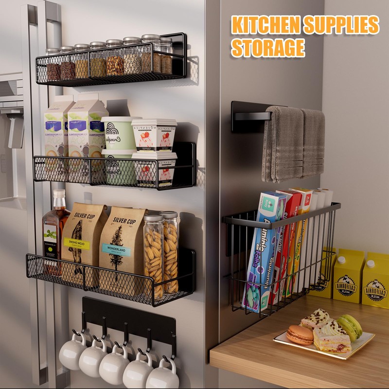 Kmise 6-Pack Magnetic Shelves for Washing Machine & Refrigerator, Heavy-Duty
