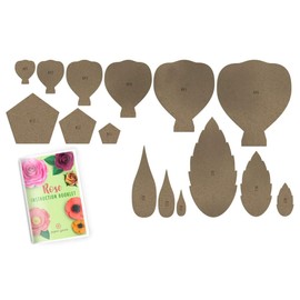 Paper Flower Template Kit Rose and Bonus Poppy (4 Styles Rose, 1"-18")