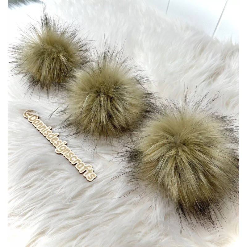 Handmade faux fur pom poms for hats / beanies /