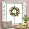 Tulip Wreath for Front Door 20 Inch Pink Tulips Wreath