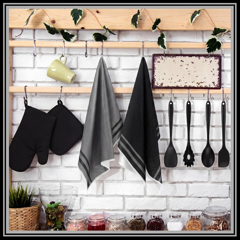 Purpeak 37 Pcs Black Kitchen Decor and Accessories Set Include