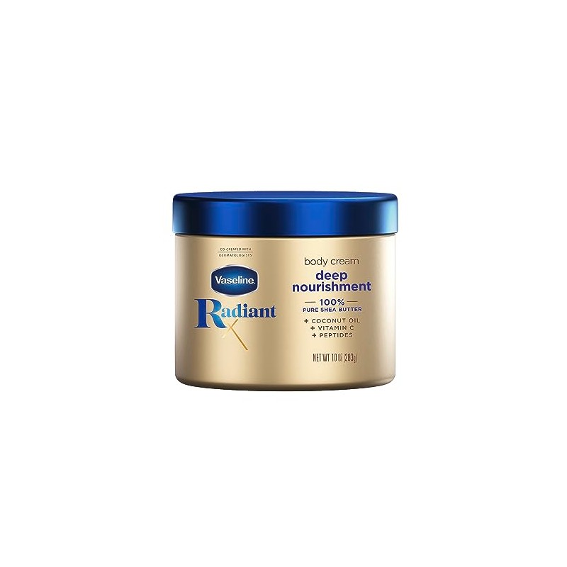 Crema corporal Vaseline Radiant X Nutrición profunda con manteca de