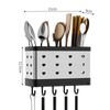 Utensil Holder Stainless Steel Wall Mount Chopstick Draining Storage Shelf