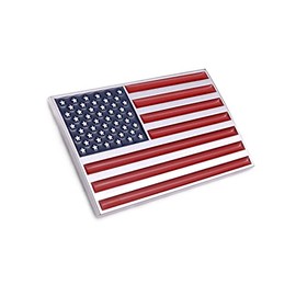 3D American Flag Metal Car Sticker, 3.15" x 2" USA Flag Decal, Zinc Alloy Emblem for Truck, Car, Motocycle, Boat (Original)