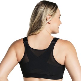 Leonisa Women's Posture Corrector Wireless Back Support Bra, Black, 40B