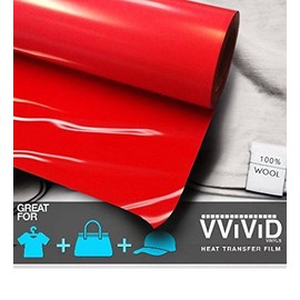 VViViD - Vinilo de transferencia de calor para planchar, resistente, color rojo, 12" x 30ft Roll, 1