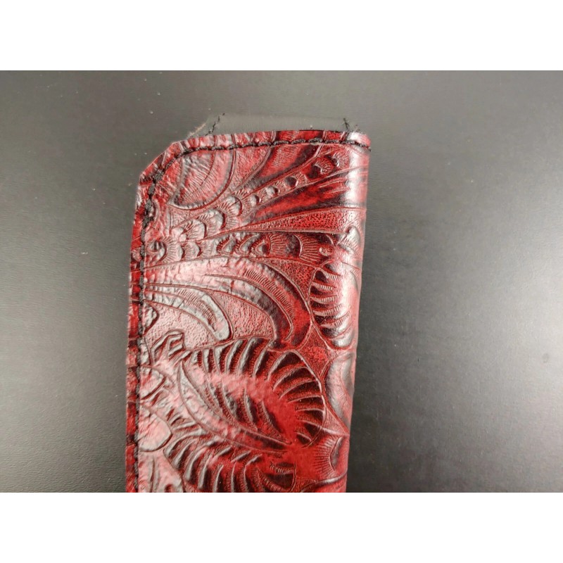 Buck Knives DRAGONBACKBONE FLORAL TOOLED leather BUCK 110 knife sheath