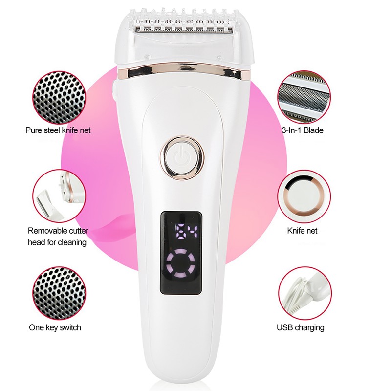 Women Electric Shaver USB Charging Waterproof Low Noise Hair Removal