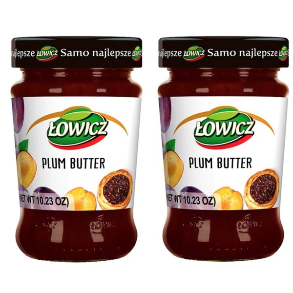 Lowicz Powidla Plum Butter 280 g (Pack of 2). Product from Poland.