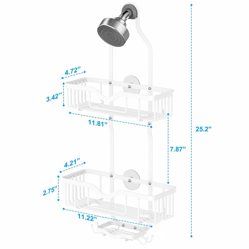 Kadolina Shower Caddy Hanging, Bathroom Shower Rack, Bathroom Organizer with