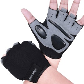 Fitness Workout Gloves Gym Weight lifting Gloves for Men Women Breathable Gymnasium Wrist Support Padded Deadlifts Exercise Training Pull Ups (Short Wrist, X-L)