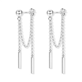 Women's 925 Silver Hanging Earrings, Long Tassel Earrings, Hypoallergenic Long Earrings, Long Tassel Earrings, Hanging Earrings for Women, Silver
