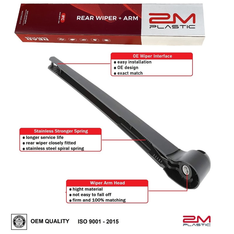 2M PLASTIC Rear Wiper Arm Blade Factory OEM Style Replacement