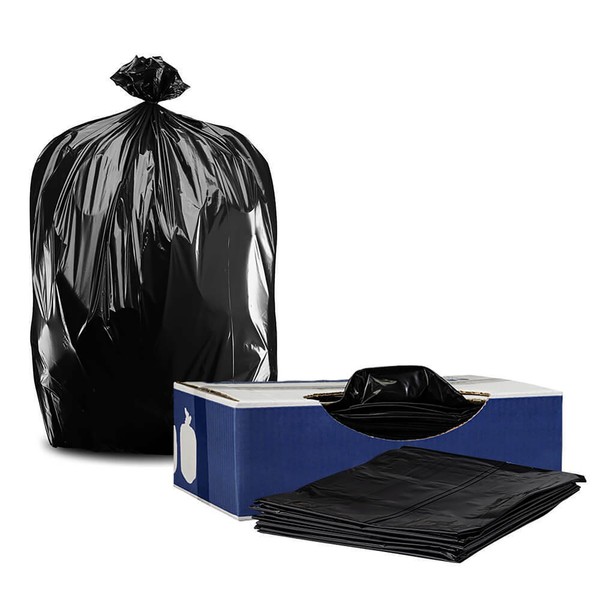 Plasticplace 55-60 Gallon Trash Bags, 1.2 Mil‚ Black Heavy Duty Garbage Can Liners‚ 38” x 58” (50 Count)