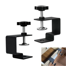 VANROUG 2Pcs Drawer Front Installation Clamps, Drawer Fixing Clips, Adjustable Drawer Face Clamp jig C Clamps, Easy and Stable Drawer Front Mounting Tool for Woodworking, Black