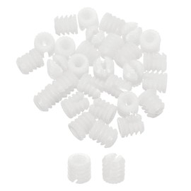 sourcing map 200Pcs 0.34"x0.38" Hinge Dowels, Plastic Dowel Insert with Threaded for Cabinet Door Hinges Furniture Connections, White