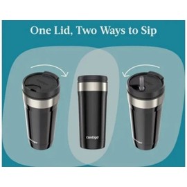 Solid Color Contigo Uptown Dual Sip Insulated Tumbler Hot Or Cold 18oz Black